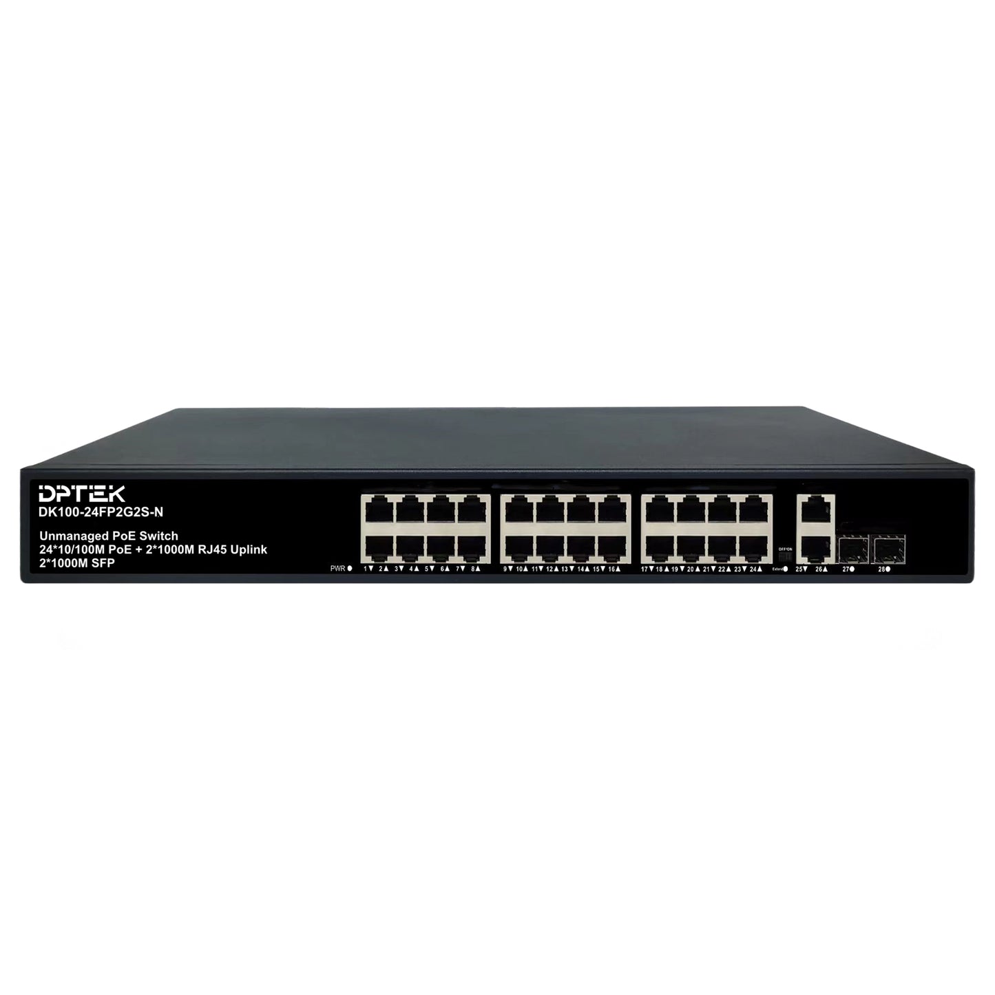 DPTEK 24 Port 100Mbps PoE + 2 Port Gigabit