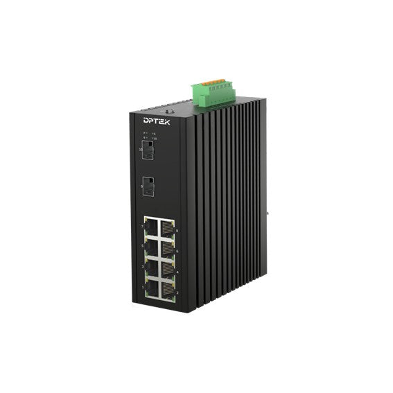 Industrial DPTEK 8 Port Gigabit L2 PoE +2 SFP Switch
