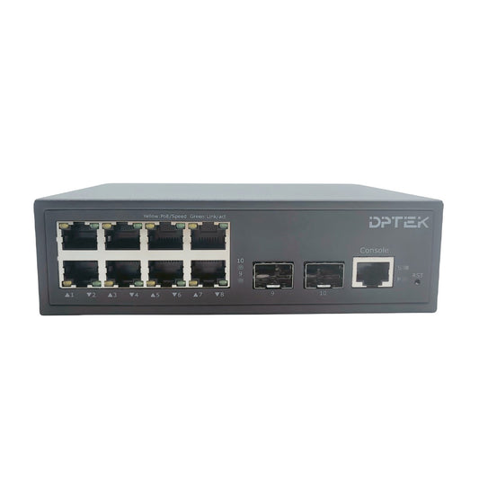 DPTEK 8-Port Managed Gigabit + SFP PoE Switch