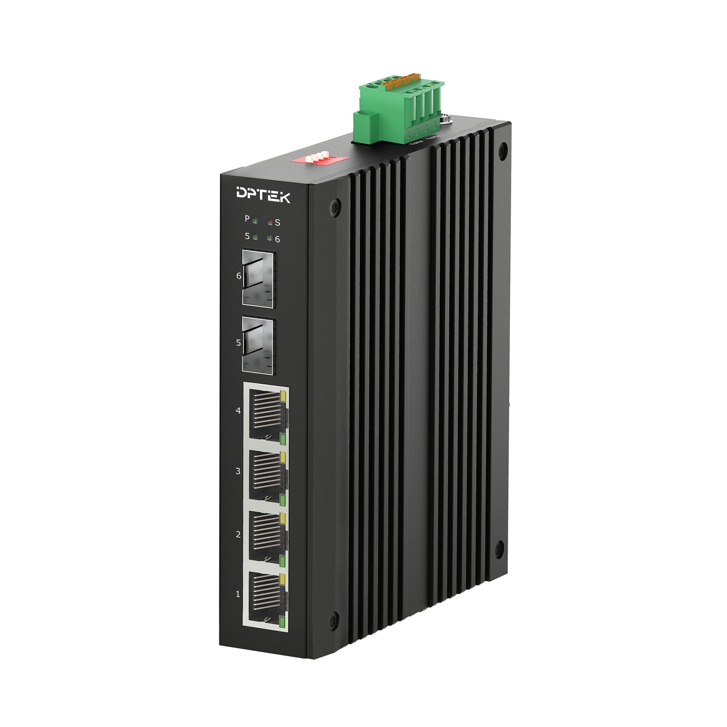 Industrial DPTEK 4 Port Gigabit PoE +2 SFP