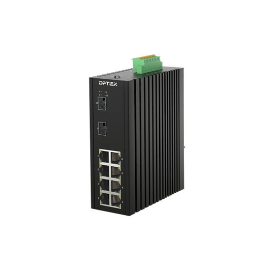 Industrial DPTEK 8 Port Gigabit L2 PoE +2 SFP Switch