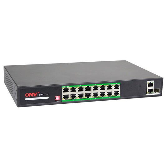 16-Port 10/100Mbps PoE + 2-Port Gigabit Switch