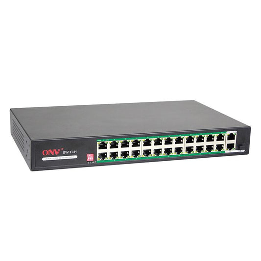 24-Port 10/100Mbps PoE + 2-Port Gigabit Switch